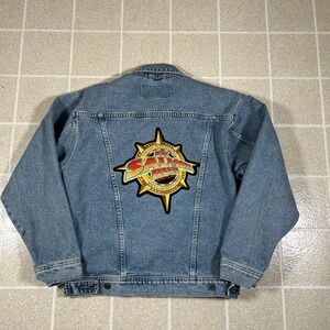 Vintage 1999 5k Salmon Run Cyrk Clothing Denim Jean Jacket Size Small Trucker